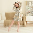 thumbnail image 3 of FORMRS Niños Bathrobe Unisex Hooded Robe Soft Plush Pajamas Sleepwear, Size 4-6T, Forest Pattern, 3 of 7