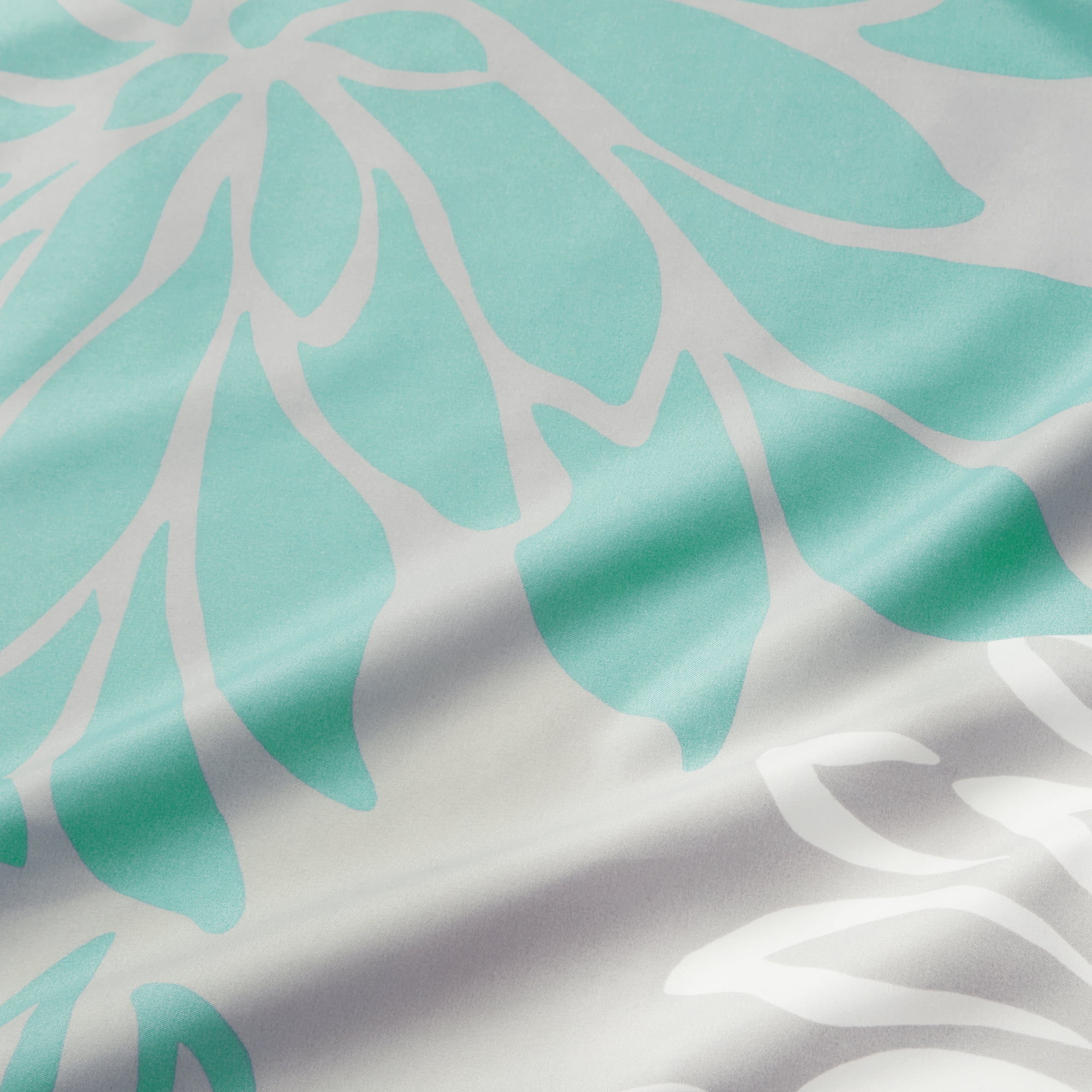 Comfort Spaces Floral Shower Curtain, Modern, Aqua, 72" x 72"