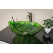 Green Leaf Shaped Vessel Sink