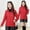 Red Coat for Winter, variant on XPMWRP Women's Solid Color Lightweight Puffer Jacket Quilted Stand collar Full Zip Warm Winter Long Sleeve Coat with Pockets Red XXXXL