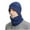 Blue-07, variant on Ugoldhm Mens Sherpa Hat Scarf Set, Ear Flaps Skull Cap and Drawstring Neck Warmer for Thermal Winter