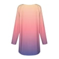 thumbnail image 4 of Knosfe Long Tops To Wear with Leggings Plus Size Cute Long Sleeve Crewneck Womens Shirts Gradient Trendy Casual Winter Blouse for Women Fall Fashion Loose Long Womens Tops Clearance, 4 of 5