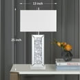thumbnail image 4 of Modern Table Lamp Set of 2 Touch Control, Silver Mirror Big Diamond Crystal Bedside Lamp with USB C+A Ports, 4 of 7