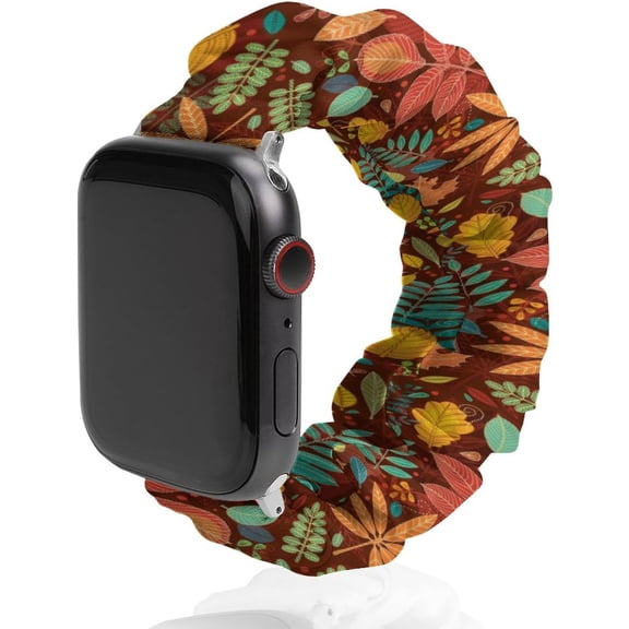 Fall Maple Leaves-1 Compatible with Apple Watch Band 38mm 40mm 42mm 44mm Women Men, Soft Silicone Sport IWatch Bands Replacement Strap Compatible for IWatch Series 7 6 5 4 3 2 1 SE