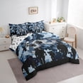 thumbnail image 3 of Homewish Video Game 7 Pieces Bedding Comforter Set For Kids Teens Adults,Abstract Camouflage Full Bedding Set Lightweight,Graffiti Splash Fitted Sheet Flat Sheet,Super Cozy Room Decor,Reversible, 3 of 8