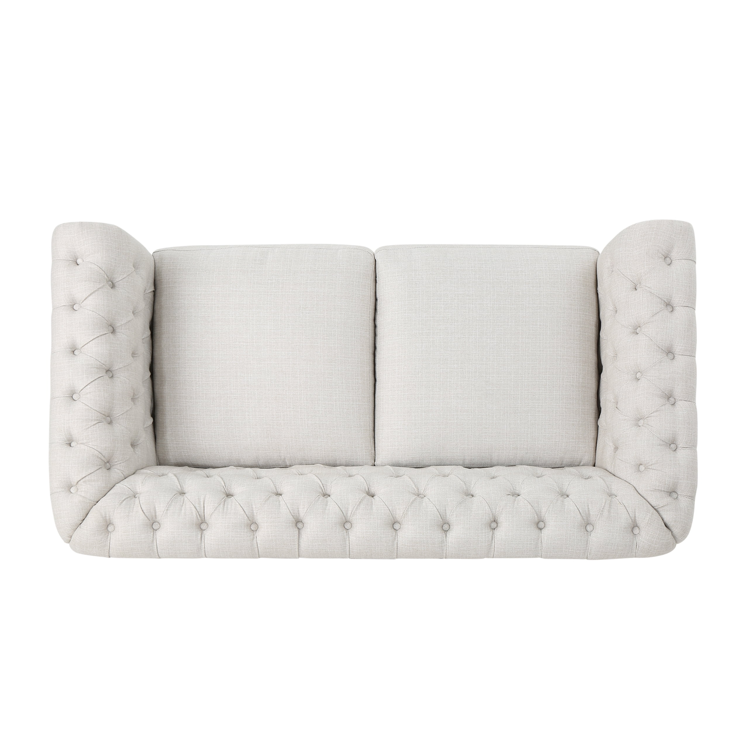 Noble House Ember Interiors Aaniya Fabric Chesterfield Loveseat Sofa, Beige