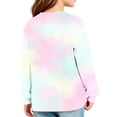thumbnail image 5 of Abcomgle Girls Long Sleeve Tops 10-12 Casual Tie Dye Crewneck Tshirts for Girls Winter Basic Top for Girls Trendy Girls Sweatshirts with Pocket, 5 of 5
