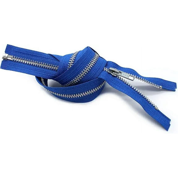 25" Jacket Zipper, YKK #5 Aluminum Metal ~ Medium Weight ~ Separating ~ 918 Royal Blue (1 Zipper/Pack)