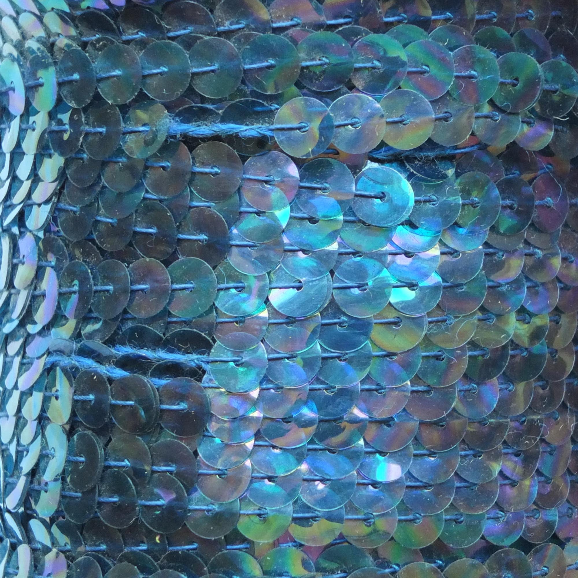 Aqua Blue Sequin Trim 6mm Center Stitched Crystal Rainbow Iris ...