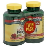 Spring Valley Omega-3 Fish Oil Softgels, 1000 Mg, 100 Ct, 2 Pack