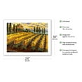 thumbnail image 2 of Sunset on the Vineyard - Italy - Italian Villa Vineyards Cypress Trees - From an Original Watercolor Painting by Robin Wethe Altman - Fine Art Matte Paper Print (Unframed) 18x24in, 2 of 4