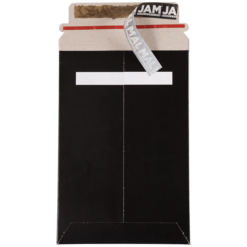 JAM Paper Photo Mailer Envelope, Paper, 6x9, Black, Peel & Seal, 1/Pack
