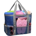 thumbnail image 1 of Bolsa de viaje extra grande Bolsa de playa Bolsa de almacenamiento de juguetes de arena Bolsos plegables Bolsa de malla Bolsas de picnic para el verano Compras en la playa para vacaciones familiares Adepaton HMHZ485-2, 1 of 6
