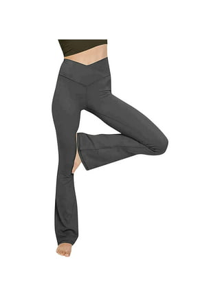  Women's V Cross Waist Yoga Leggings High Waisted Tummy Control  Workout Running Pants Black : Clothing, Shoes & Jewelry
