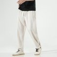 thumbnail image 3 of Gubotare Mens Pants Winter Casual Mens Loose Pant Elastic Waist Trouser Pant (White,XXL), 3 of 5