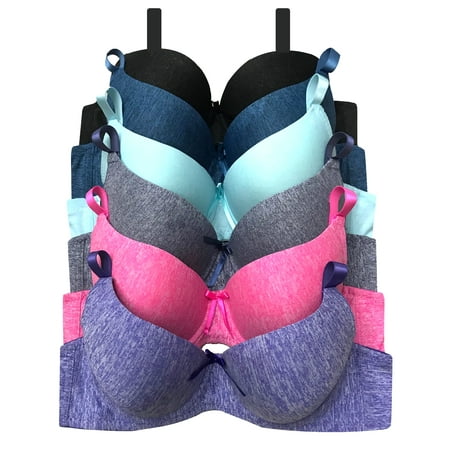 

Women Bras 6 Pack of T-shirt Bra B Cup C Cup D Cup DD Cup DDD Cup 36B (S9291)