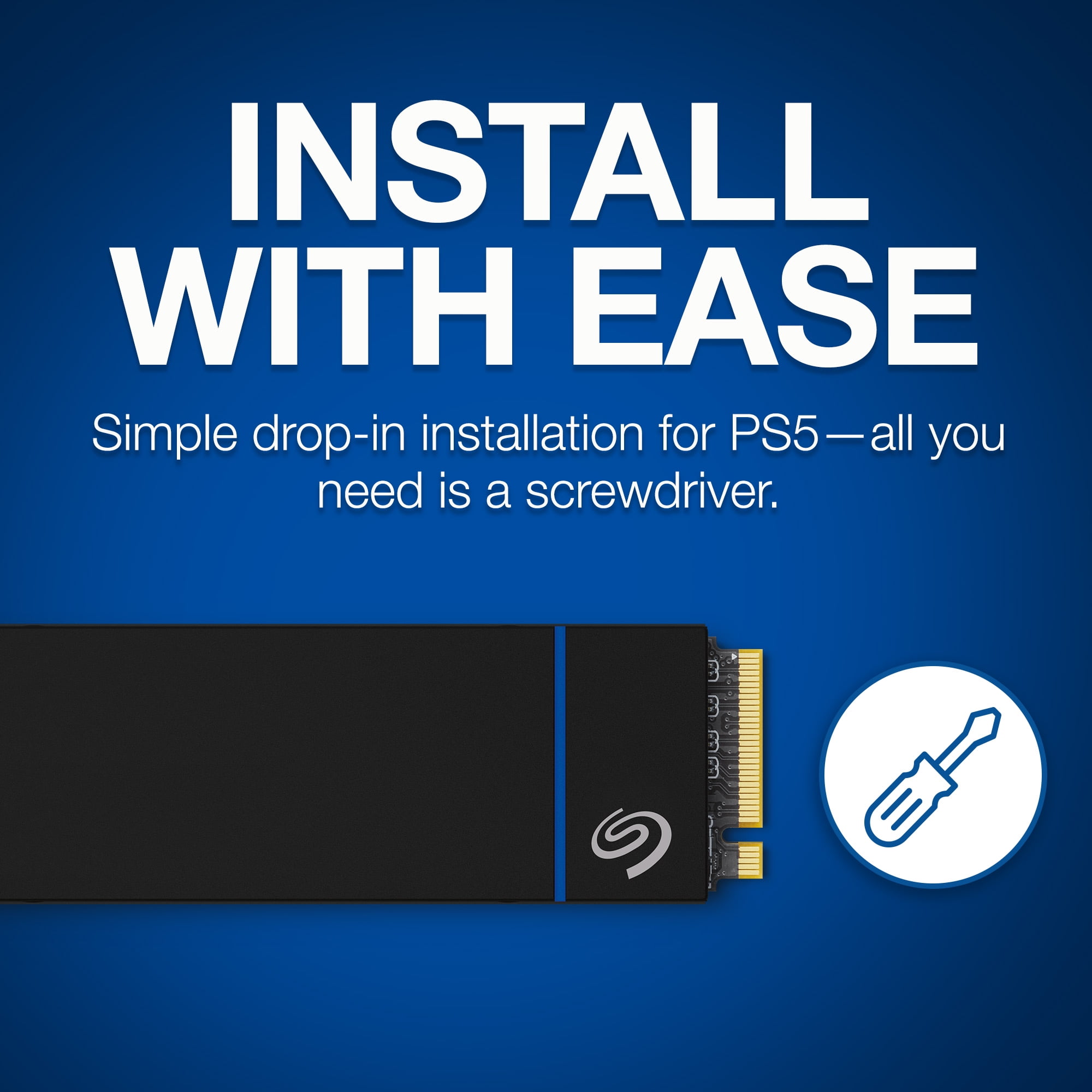 Seagate Game Drive M,2 SSD pour PS5, 1 to, SSD Interne - NVMe 1,4 PCIe 4e  génération, jusqu'à 7 300 Mo/s avec dissipateur de Chaleur (ZP1000GP3A4001)
