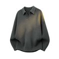 thumbnail image 4 of LYSMORA Men's Collared V Notch Ribbed Knit Sweater Long Sleeve Pullover Top for Daily Commute City Stroll Weekend Casual Outing, 4 of 5