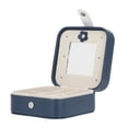 thumbnail image 2 of ZOUSSIQI Jewelry Box Compartment Design Convenient Practical Portable Simple Style Travel Jewelry Case for Earrings Rings Navy Blue JU316-16928, 2 of 13