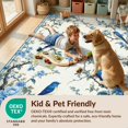 thumbnail image 4 of Design&I 8'x10' Washable Area Rug Extra Large Skid-Resistant Low Profile Chinoiserie Songbird Blossoms Scrolling Vine Border Decorative for Living Room, Family, 4 of 7