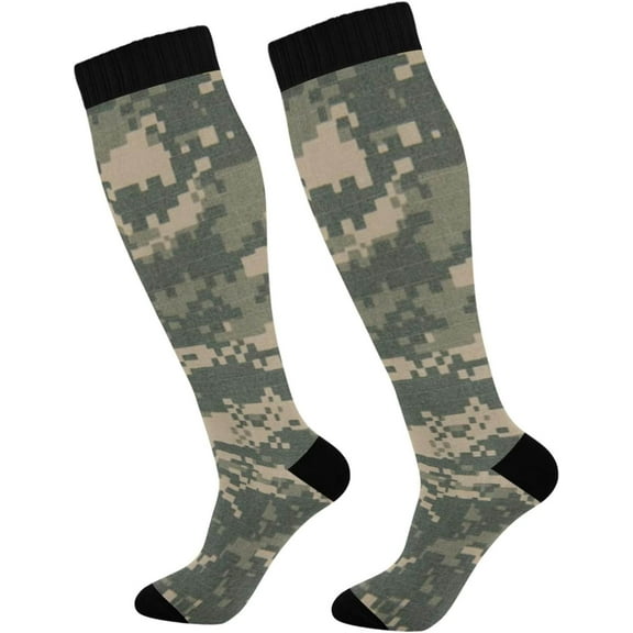 GZHJMY Camo 20-30mmHg Compression Socks for Men & Women, Knee High Stockings for Running, Sport, Hiking & Travel
