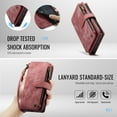 thumbnail image 5 of ELEHOLD for iPhone 16 Case for Men Women Wallet Case, Premium Leather Shockproof Purse Case with Credit Card Slots Zipper Pocket Anti-Loss Wriststrap iPhone 16,Red, 5 of 8