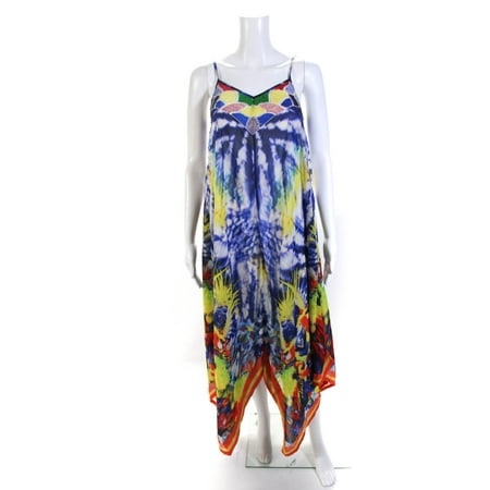 

Pre-owned|KAS New York Womens Printed V Neck Maxi Dress Multi Colored Size Extra Small