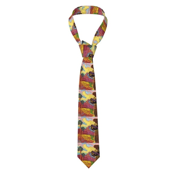Naloa Beautiful African Woman Print Solid Color Tie Formal Necktie for Men,Suitable for business, daily life, work