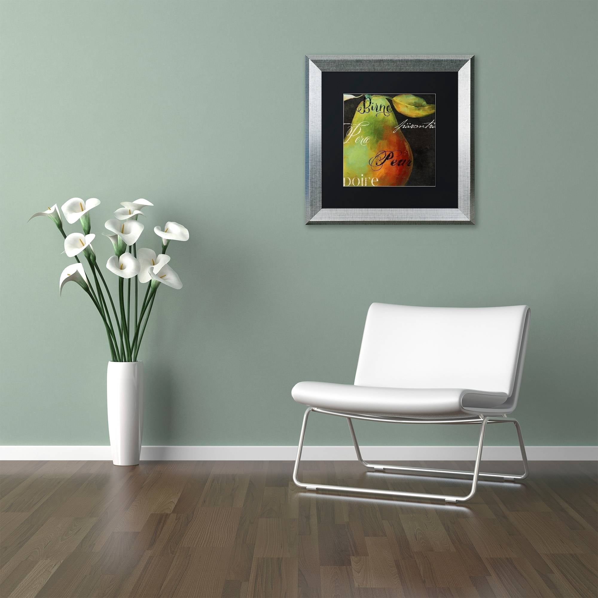 Trademark Fine Art "Painted Pear I" Canvas Art by Color Bakery Black Matte, Silver Frame