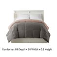 thumbnail image 4 of Benzara BM202043 Genoa Twin Size Box Quilted Reversible Comforter, Gray & Pink, 4 of 4