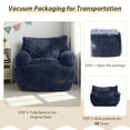 thumbnail image 5 of BYBYME Kids Bean Bag Chair,Soft Memory Foam Bean Bag Chair with Pocket for Toddlers,Lazy Sofa Lounger for Gaming,Reading,Navy, 5 of 7