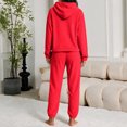 thumbnail image 4 of Mutghys Winter Pajamas for Women Set Fleece Hooded Long Sleeve Top with Pockets Elastic Waist Long Pants Home Lounging Soft Comfy Warm Sleepwear Set, 4 of 8