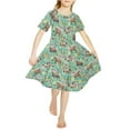 thumbnail image 2 of Yuyamidu Horse Dresses for Teen Girls Floral Scoop Neck Swing Twirl Clothes Self Cultivation Princess Dress for Kids 5-6 Years Breathable Dresses Soft Knee Length Dress, Green, 2 of 6