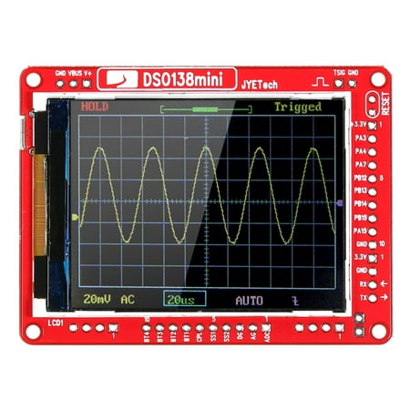 Electronic Parts JYE Tech DSO138 Mini Digital Oscilloscope DIY Kit SMD Parts Pre-soldered Electronic Learning Set 1MSa/s 0-200KHz with Transparent Case ()