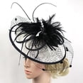 thumbnail image 3 of Fascinator de Sombrero de Plumas en Punta de cabellero Negras para Mujer Colco Fascinador de plumas, 3 of 7