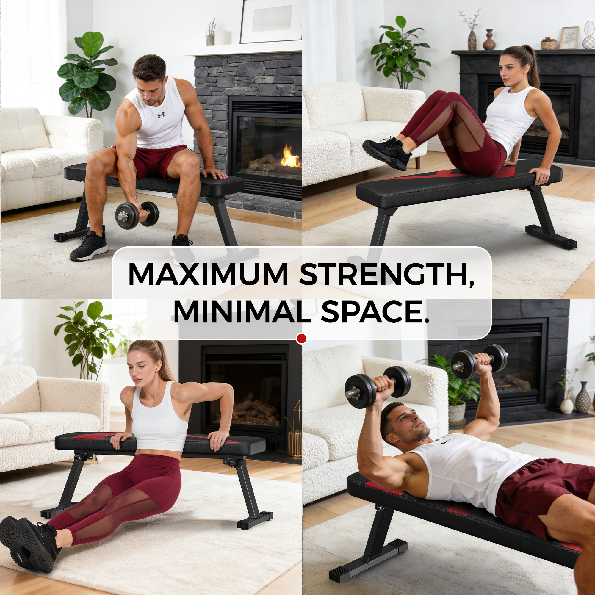 FLYBIRD Folding Flat Weight Bench, 600 lbs photo 4