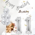 thumbnail image 3 of 11th Birthday Decorations for Girl Silver Double Digits Birthday Party Supplies Turquoise Happy Birthday Banner 11th Birthday Cake Topper Silver Number 11 Foil Balloons 11 Years Old Birthday Decor, 3 of 5