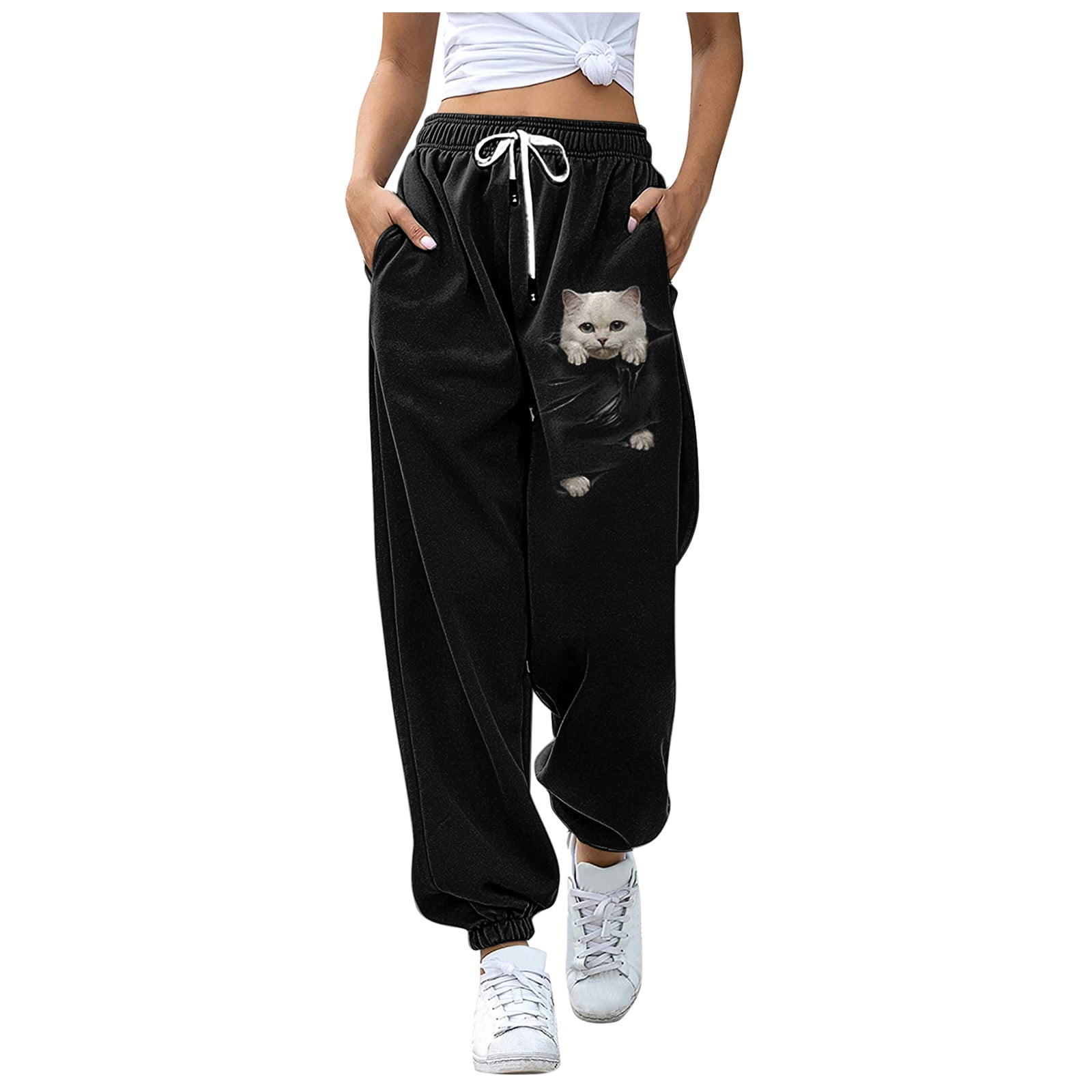 Denmark Meaningless Relationship Women's Animal Print Bottom Sweatpants Pockets High Waist Sporty Gym  Athletic Fit Jogger Pants Lounge Trousers Note Please Buy One Or Two Sizes  Larger - Walmart.com