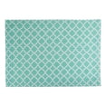 thumbnail image 2 of Contemporary Home Living Quatrefoil Rectangular Cotton Placemats - 19" - Aqua and White - Set of 6, 2 of 4