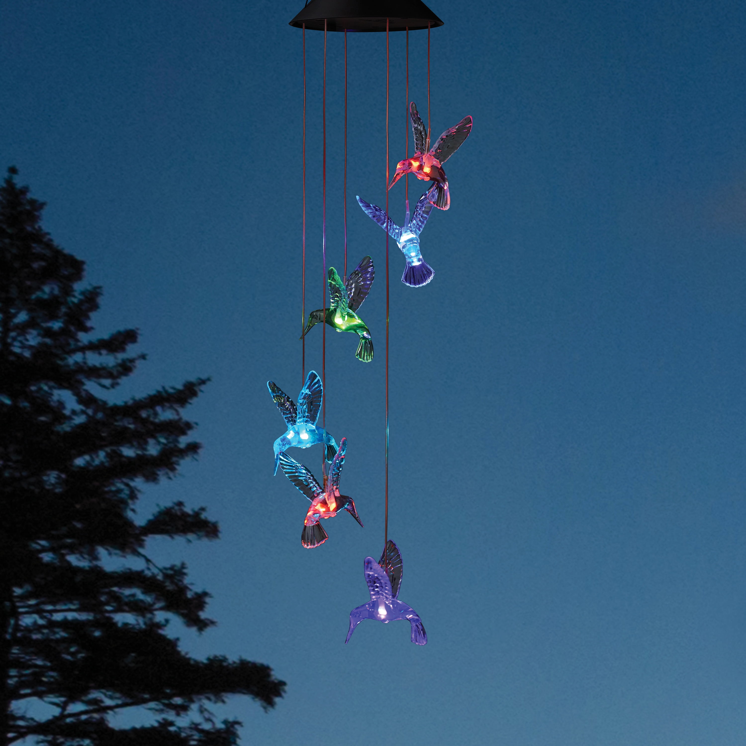 Mainstays Outdoor 30"H Solar Hummingbird Plastic Mobile Chime