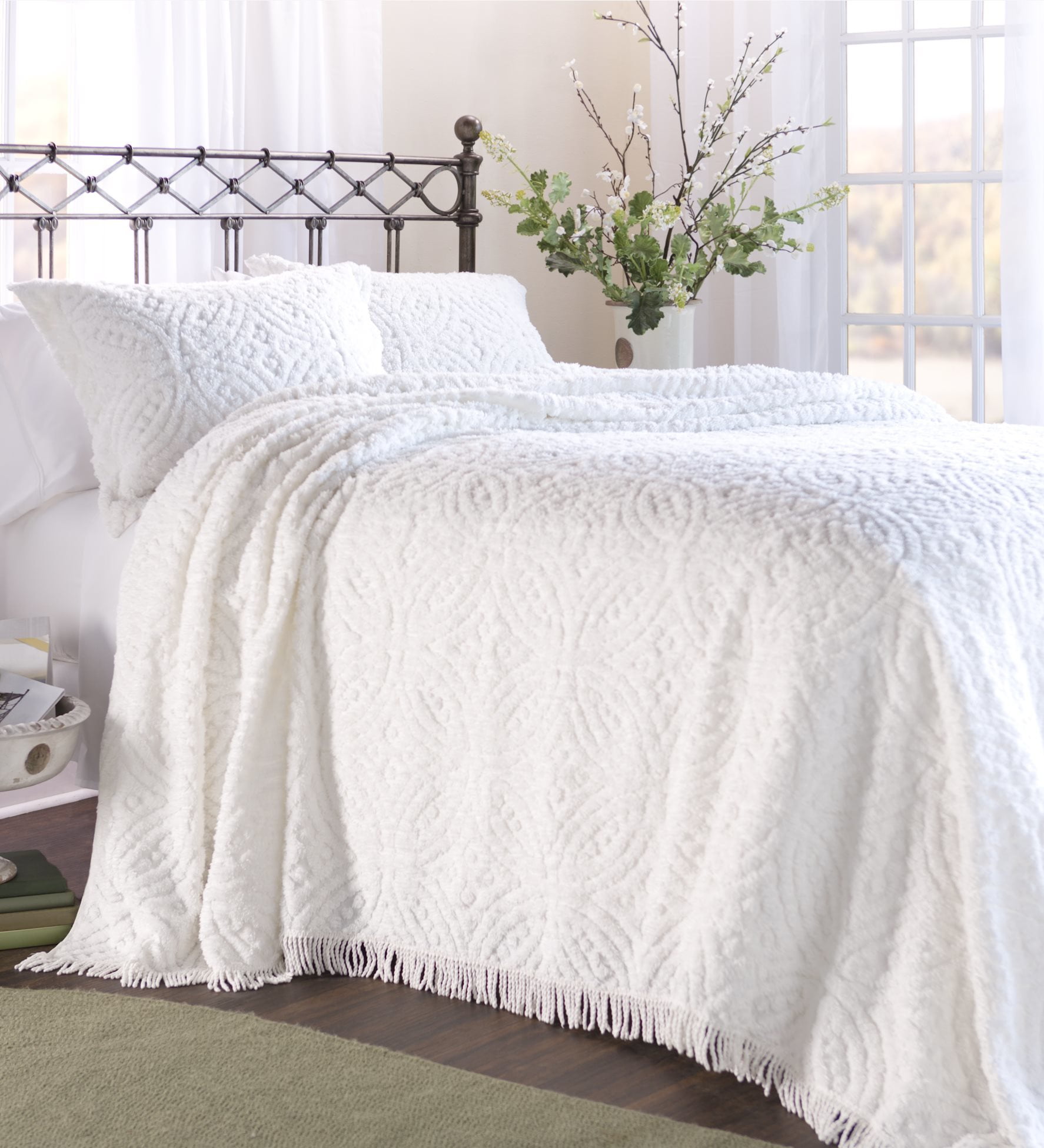 Wedding Ring Tufted Chenille King Size Bedspread Com