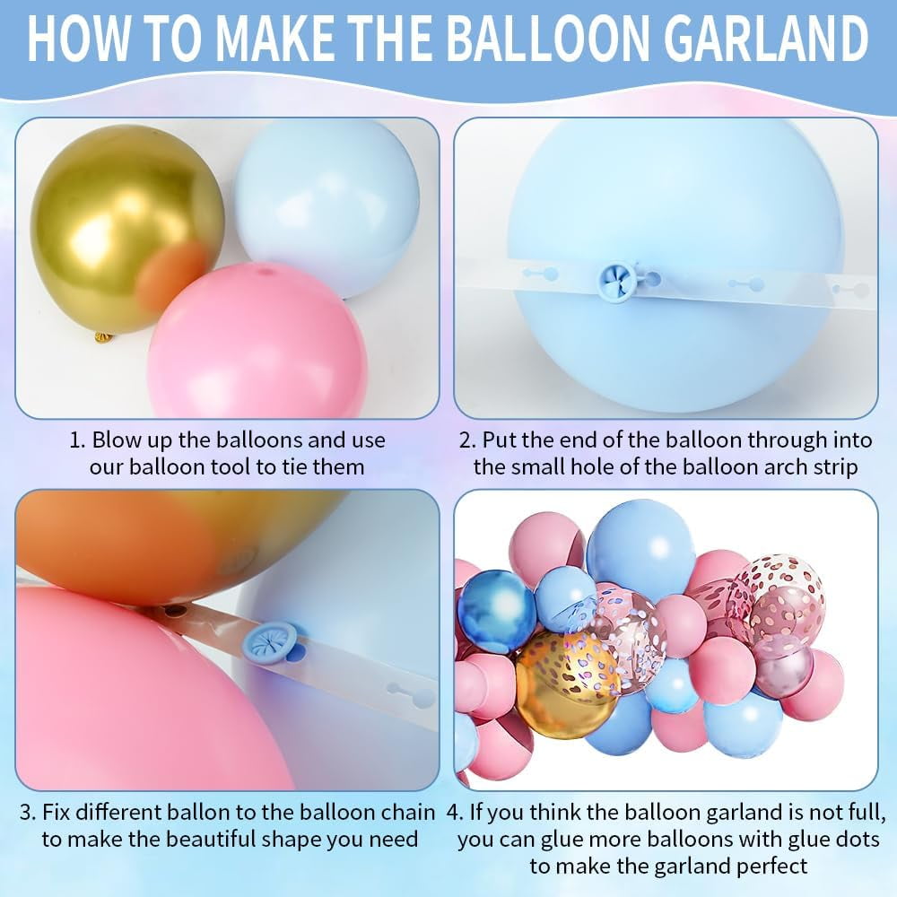 Baby Boxes Gender Reveal Balloon Decorations, Pink and Blue Balloon Garland Arch Kit, Baby Boxes with A-Z+Baby Letters for Gender Reveal Party Supplies