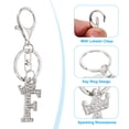 thumbnail image 4 of Uxcell Initial Letter Keychain, 2 Pcs Letter F Crown Design Charm with Crystal Diamonds Decorative Alphabet Pendants for Bag Backpack DIY Craft, Silver Tone, 4 of 6