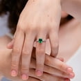 thumbnail image 3 of ANGARA Natural Thin Shank Cushion 1.25 ct Emerald Ring with Diamond Accents in 14K Rose Gold for Women (Size-8x6mm) | May Birthstone, Anniversary, Jewelry Gift for Women | Natural Emerald Ring, 3 of 10
