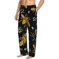 thumbnail image 2 of Disketp Hohey Bee Golden Embroidery Men'S Pajama Pants - Ultra Soft Fleece Sleep And Lounge Pants (Size: S-Xxl), 2 of 9