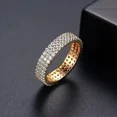 thumbnail image 2 of 2.00Ct Round Cut -Simulated Diamond Three Row Women's Eternity Band Rings 14K Yellow Gold Plated Silver For Her, 2 of 4