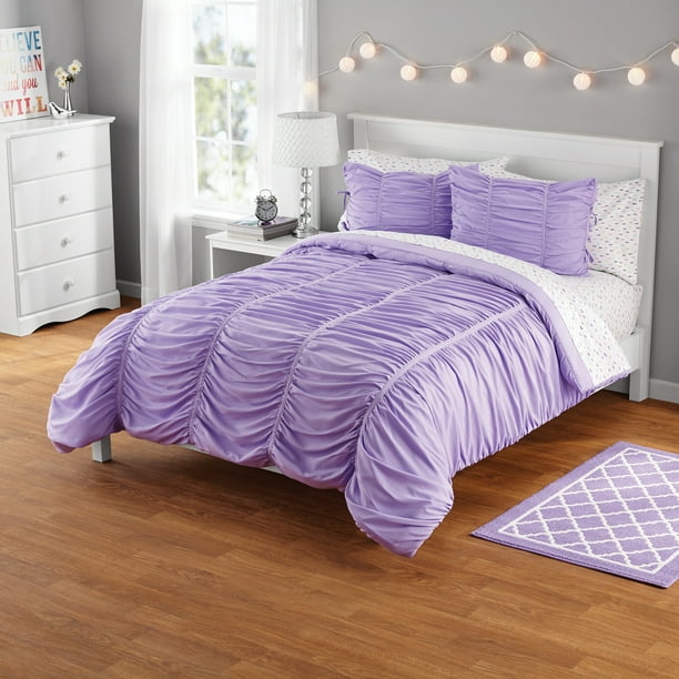 Your Zone Ruched Polyester Microfiber Mini Comforter Set, 1 Each