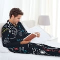 thumbnail image 6 of Yiaed Joystick Gamepad Print Men’s Pajamas Set - Long Sleeve Button Down Sleep Shirt and Pajama Bottoms Sleepwear Set Mens Pjs Sets Men's Pajama Bottoms-Medium, 6 of 7