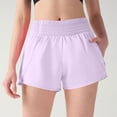thumbnail image 2 of Tsesme Women’s Sport Shorts with Zip Pockets Lightweight Quick Dry Workout Yoga Shorts Elastic High Waisted Loose Running Shorts,Purples,M, 2 of 6