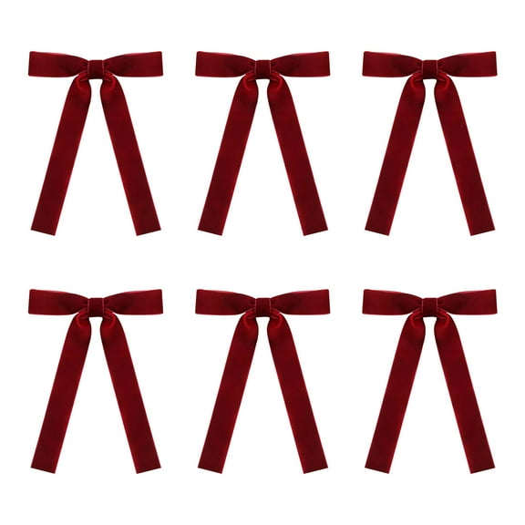 6pcs Velvet Christmas Tree Bows – Luxury Bow Decorations for Tree, Wreath, Garland & Holiday Gift Wrapping, Christmas Decorations